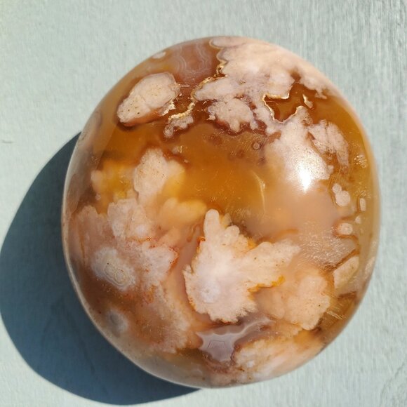 Flower Agate Palm Stone (XY17) - Picture 1 of 4